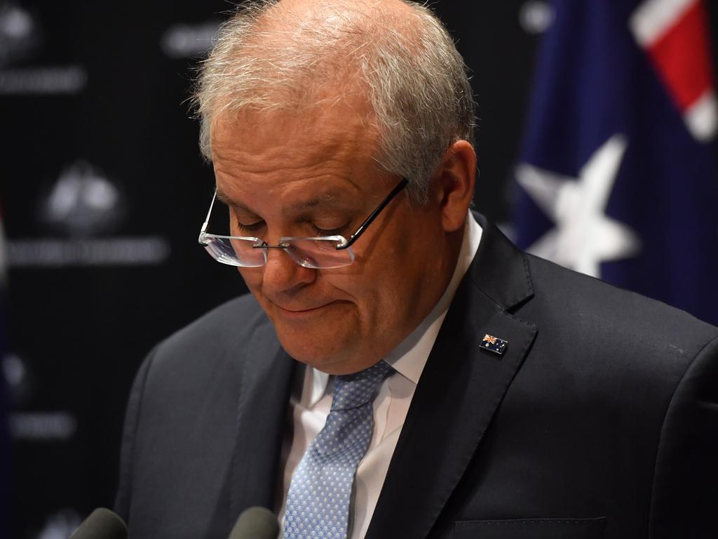 Prime Minister Scott Morrison has been forced to unveil the biggest deficit since WWII due to COVID-19 emergency spending. Picture: Sam Mooy/Getty Images