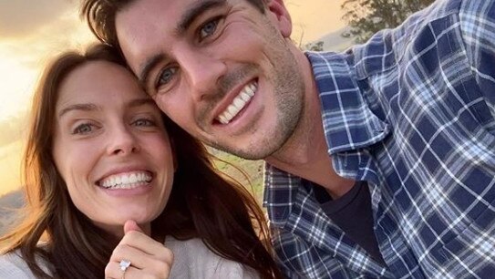 Cricketer Pat Cummins engaged to longtime girlfriend Becky Boston. Picture: Instagram