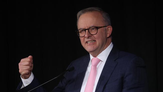 Anthony Albanese speaks at an Australian Education Union luncheon in Sydney on Thursday. Picture: Tim Hunter.