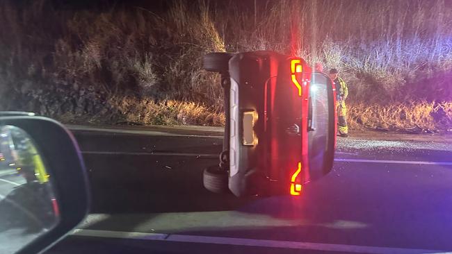 The scene of a crash at Chatsworth on the Bruce Highway on Thursday night, July 18.