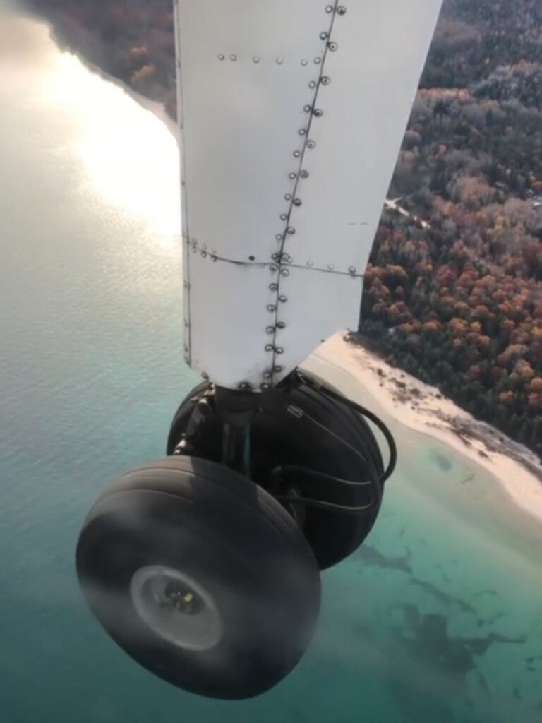 Kate Lease and Adam Kendal posted footage of them flying over Beaver Island.