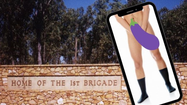 Corporal Jackson Wood has been reprimanded and his next promotion delayed after pleading guilty to sending a photo of his testicles and a masturbation video to two women when he was posted at Robertson Barracks in Darwin. (composite image)