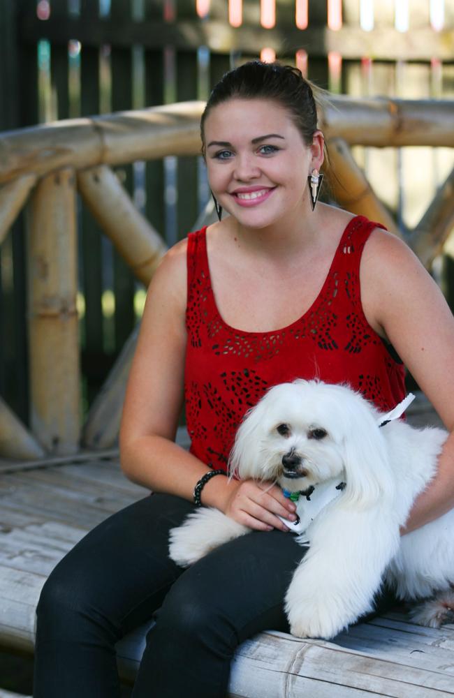 Tayla Black with her dog Obi. Photo Chris Ison / The Morning Bulletin.