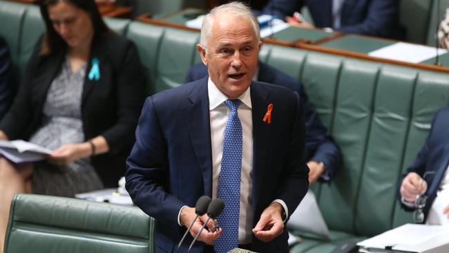 Malcolm Turnbull during Question Time today. Picture: Kym Smith