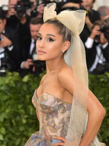 Ariana Grande’s dress features Michelangelo’s “Last Judgment”. Picture: Getty