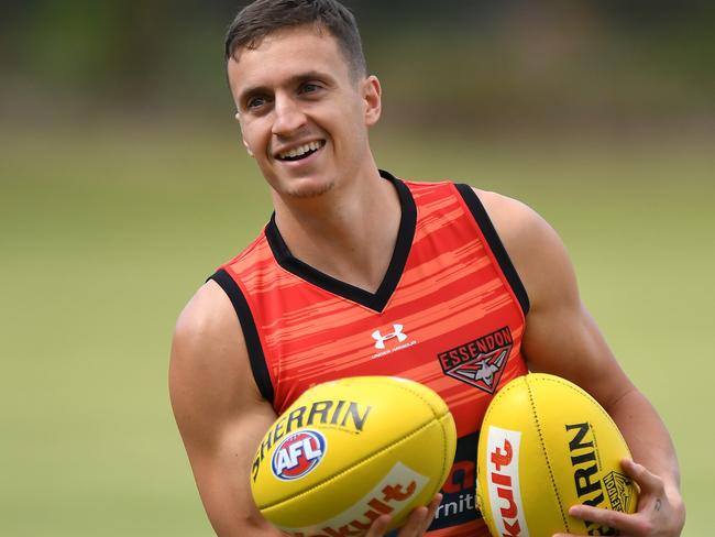 GOLD COAST, AUSTRALIA - AUGUST 25: Orazio Fantasia during an Essendon Bombers AFL training session at Metricon Stadium on August 25, 2020 in Gold Coast, Australia. (Photo by Matt Roberts/Getty Images)