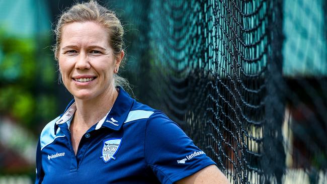 Cricketer Alex Blackwell announcing her retirement from NSW and Australian cricket during a press conference at the SCG in Sydney, Monday, February 19, 2018. (AAP Image/Brendan Esposito)