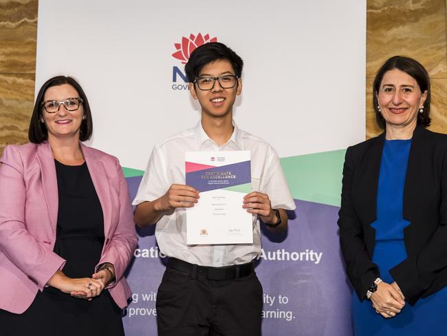 2019 HSC First in Course Ceremony: Patrick Fang from Gosford High School. Photo: Anna Warr