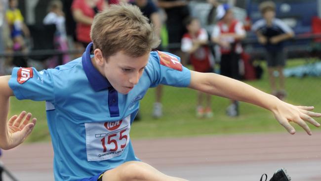 Joshua Cowley as a child competing for Algester in the Little Athletics State Carnival.