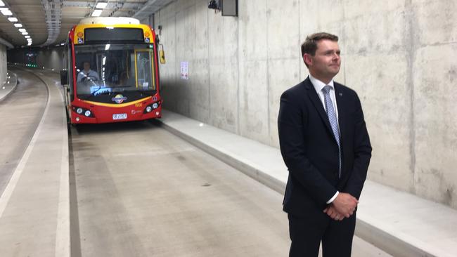 Transport Minister Stephen Mullighan. (Note: Please don’t actually stand here) Picture: Jade Gailberger