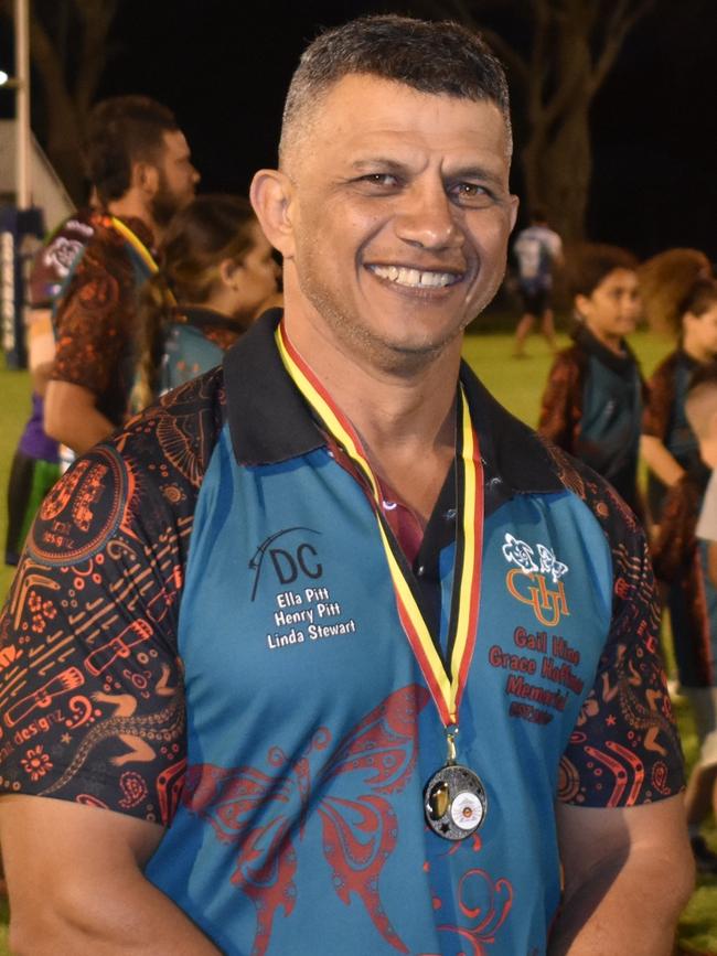 GH United coach Richie Irelandes after his side's win at the Mackay Indigenous Rugby League Carnival. Picture: Mitch Bourke.