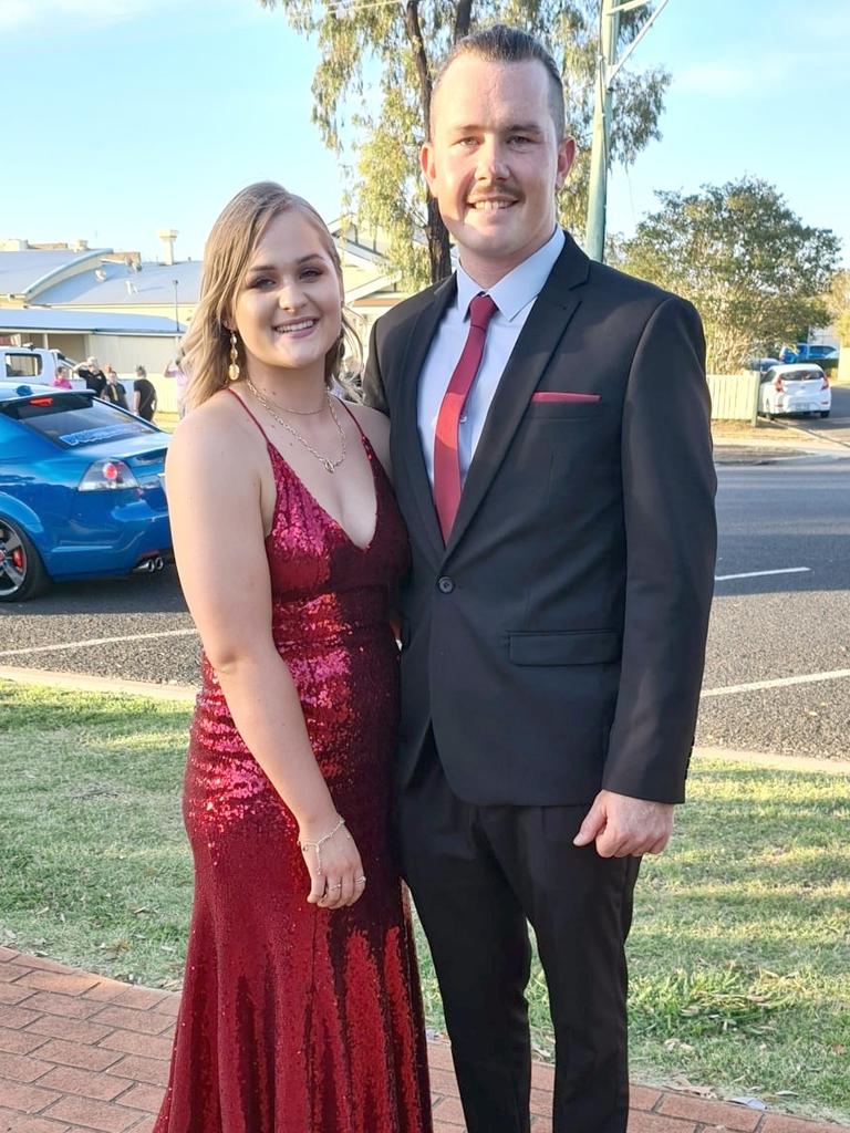 Addison Terry-Morriss and Partner Toby Gillis. Oakey State High School formal. Photo Sean Federoff