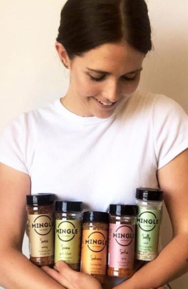 Jordyn Evans, the brain behind Mingle seasoning, signed a $1 million deal with Coles in 2020 and $2 million deal with Woolworths the following year. Picture: Supplied