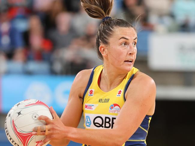Swift Maddy Proud is looking to find a spot in the Diamonds squad. Picture: Jenny Evans/Getty Images