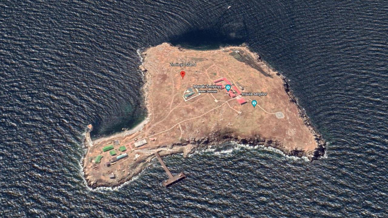 The Ukrainian border guards guarding Snake Island are alive. Picture: Google Earth