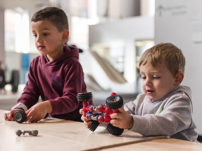 Create a moon buggy at the Powerhouse Museum’s Space Odyssey Tinkertoreum.