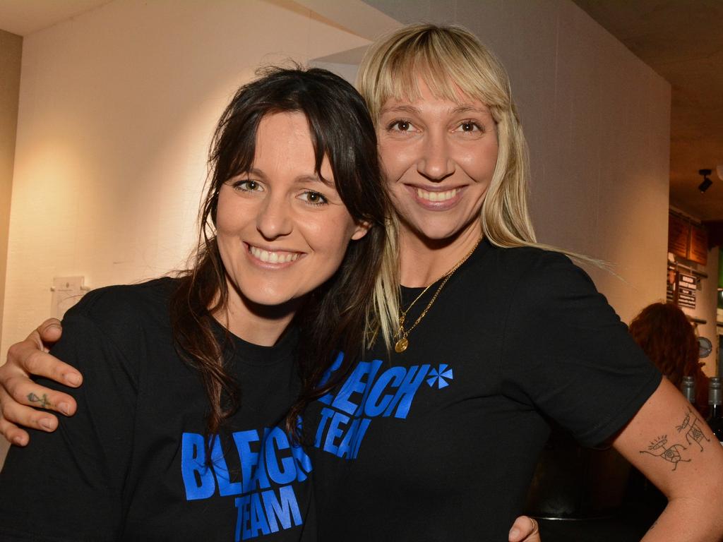 Danielle Watford and Andi Plowman at the 2021 Bleach Festival program launch at Burleigh Brewing. Picture: Regina King.