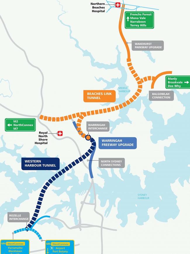 Beaches Link Tunnel graphic from Transport for NSW website - western harbour tunnel