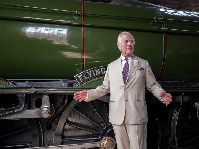 King Charles III pictured on Monday with the Flying Scotsman at Pickering Station in celebration of its 100th anniversary. Picture: Getty Images