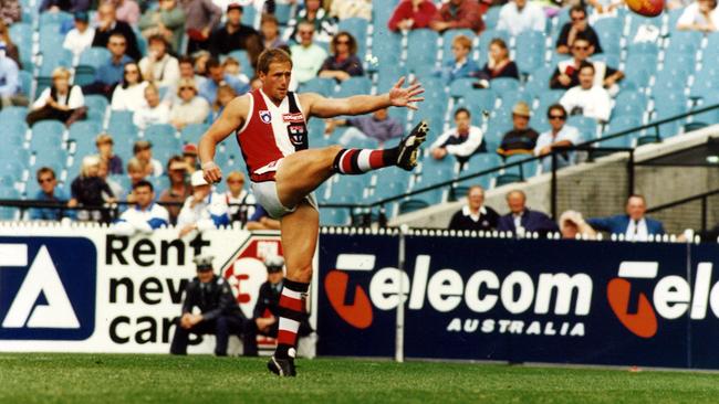 Superstar forward Tony Lockett did not play for St Kilda in the pig invasion game.