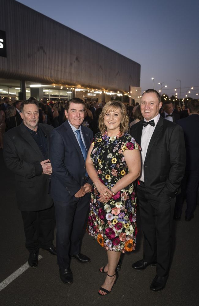 Representing TAFE Queensland are (from left) Tom Rowe, Rod McShannon, Jenni Butler and Toni Kruger at the Focus HR Business Excellence Awards 2023 hosted by Toowoomba Chamber at Rumours International, Saturday, October 21, 2023. Picture: Kevin Farmer