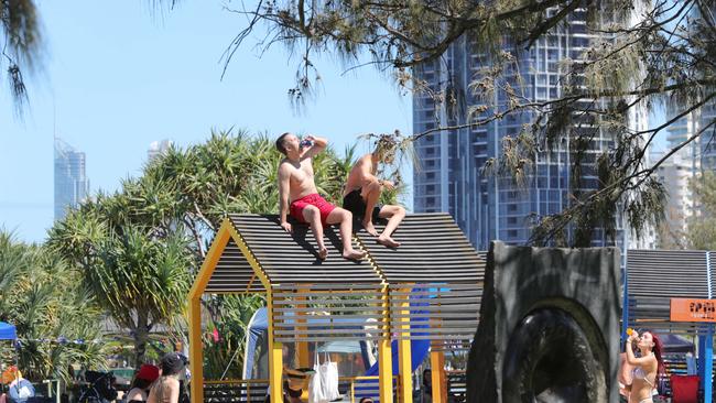 Gold Coast celebrates Australia Day at Broadwater parklands at Southport. Getting above the crowd.. . Picture Glenn Hampson