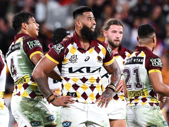 BRISBANE, AUSTRALIA – MAY 17: PayneÃ&#130;Â Haas of the Broncos looks on during the round 11 NRL match between Manly Sea Eagles and Brisbane Broncos at Suncorp Stadium, on May 17, 2024, in Brisbane, Australia. (Photo by Bradley Kanaris/Getty Images)