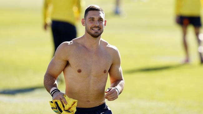 DAILY TELEGRAPH JUNE 15, 2022. Parramatta Eels player Ryan Matterson during an active recovery session at Eels HQ in Kellyville. Picture: Jonathan Ng