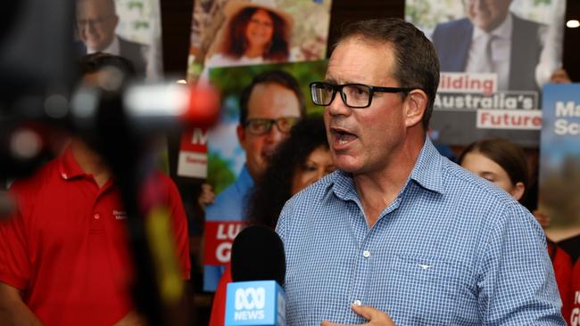 Luke Gosling at Labor HQ on election night. Picture: Pema Tamang Pakhrin