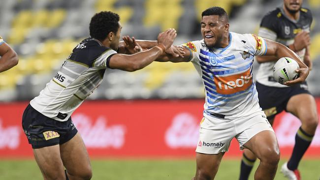 Moeaki Fotuaika of the Titans. (Photo by Ian Hitchcock/Getty Images)