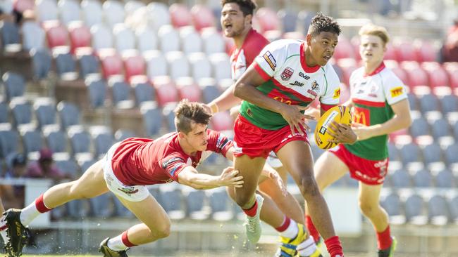 Selwyn Cobbo in action for Recliffe in the under-18 Mal Meninga Cup in 2020. Picture: AAP Image/Richard Walker