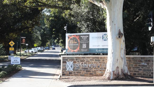 Seymour College pedestrian crossing and other General views including the main entrance. 16 June 2023. Picture Dean Martin