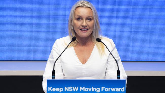 NSW Premier Dominic Perrottet’s wife, Helen, at the Liberal campaign launch. Picture: NCA NewsWire/ Monique Harmer