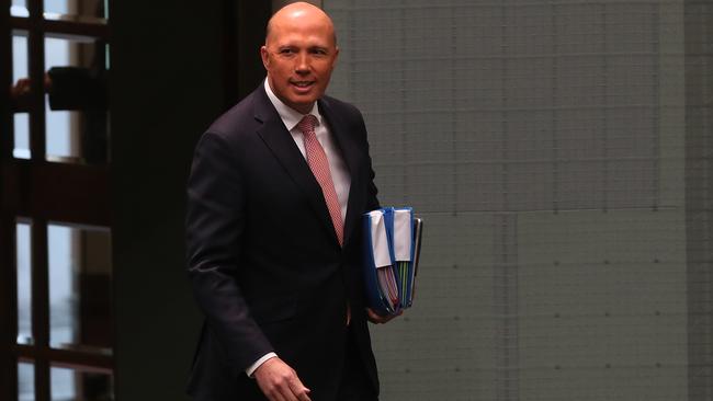 Peter Dutton was the subject of Labor attacks in Question Time today. Picture: Kym Smith