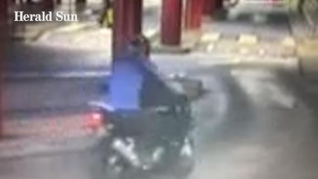 CCTV of motorbike leaving after an armed robbery