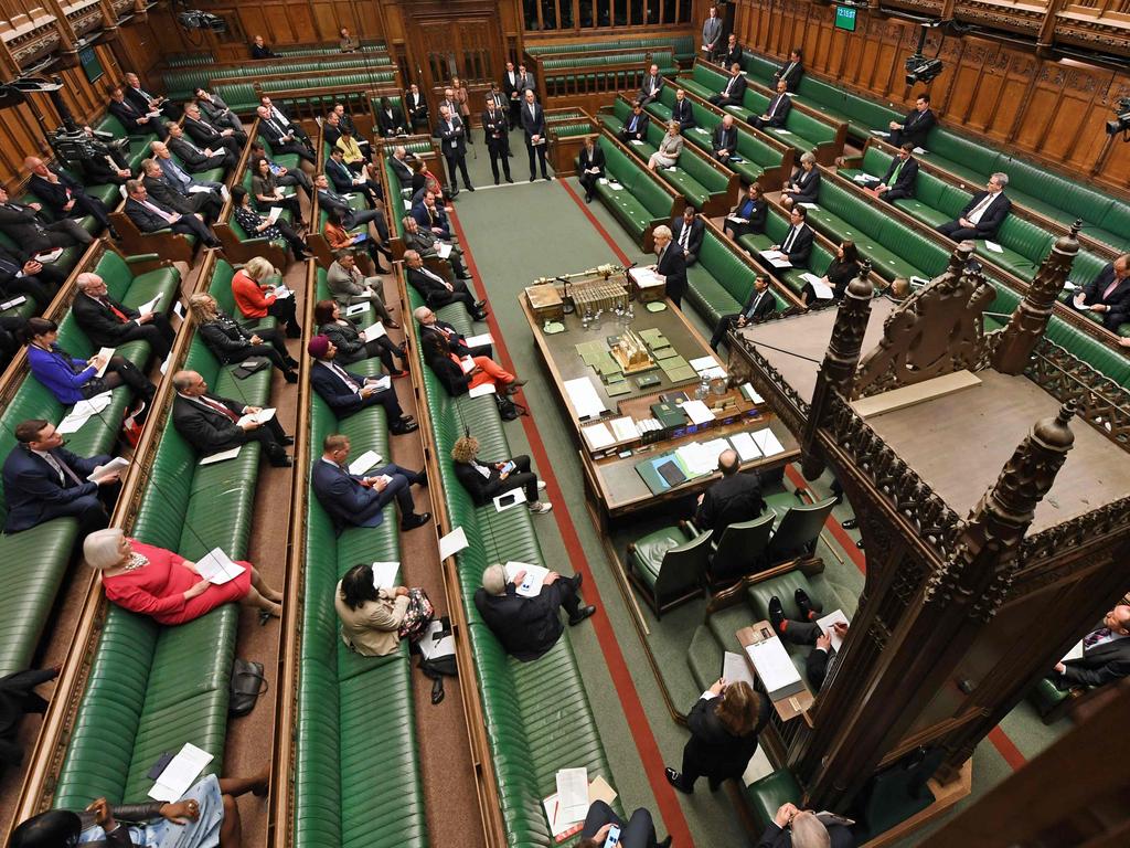 A sparsely populated House of Commons in Westminster, during the COVID-19 pandemic. Picture: Jessica Taylor /UK parliament.