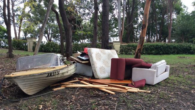 Everything from household goods to boats have been found on the side of the road. Picture: Western Sydney Regional Illegal Dumping (RID) Squad