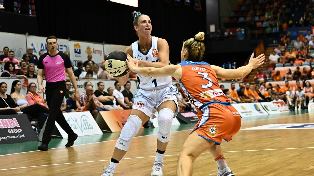 Rebecca Cole of the Flyers in action during game one of the WNBL Grand Final Series (Photo by Emily Barker/Getty Images)