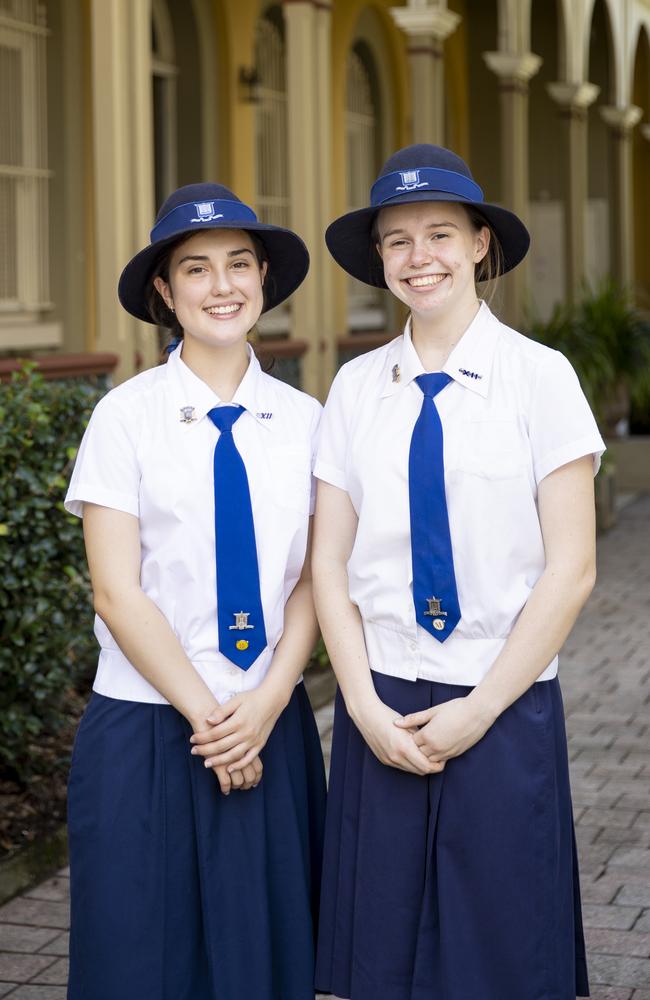 Brisbane Girls Grammar head girls Georgia Souyave-Murphy and Isabel Stephens. Photo – contributed.