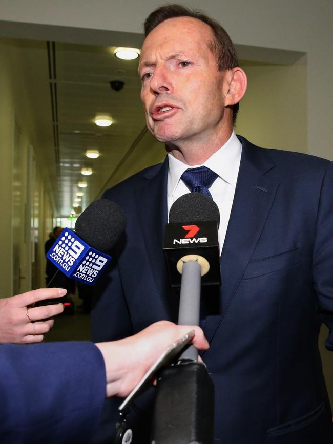 Tony Abbott after the second vote that ousted Malcolm Turnbull as prime minister. Picture: Ray Strange