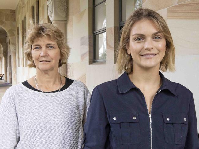 16th Feb 2021.University of Queensland Professor Naomi Wray is heading up the project and her daughter Ellen, who previously had COVID-19, is the first to volunteer for the study.photo: Glenn Hunt / The Australian