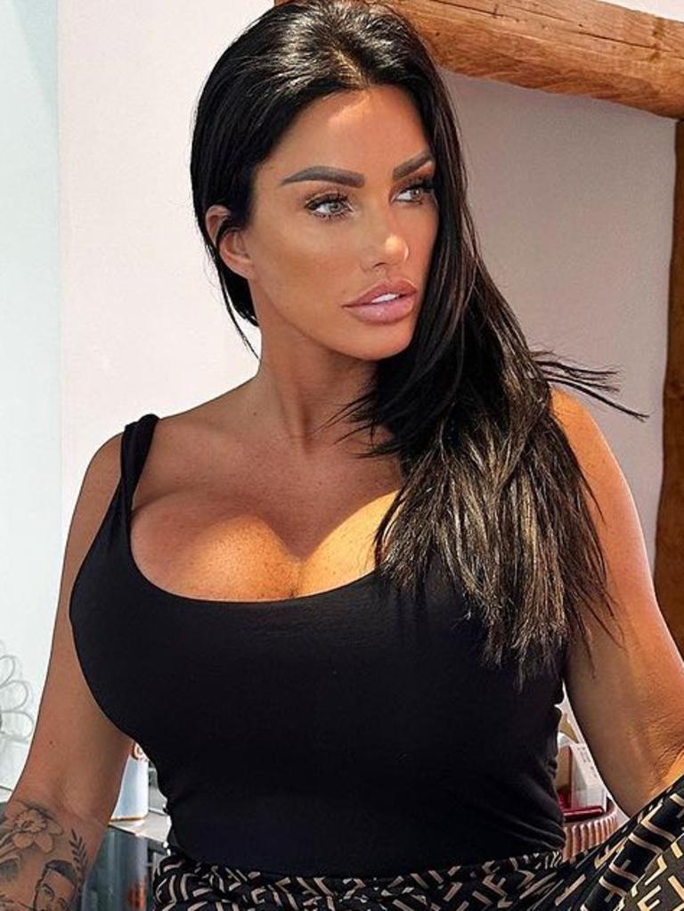 Katie Price shows off results of her biggest ever boob job as she poses at  boozy dinner