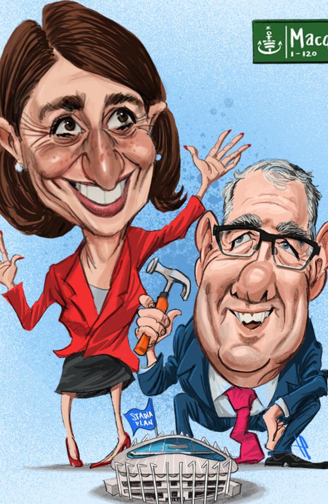 Gladys Berejiklian and Michael Daley. Art: Terry Pontikos