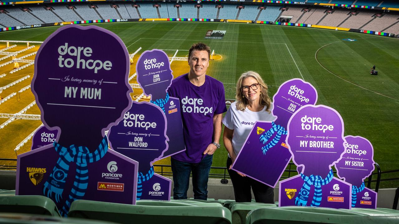 Hawthorn is starting a "Bay of Hope'' at the MCG – people will be able to buy a seat in the dedicated bay to pay tribute to people who have died of this disease and to raise money for research. Picture: Jake Nowakowski