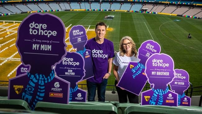 Hawthorn is starting a "Bay of Hope'' at the MCG – people will be able to buy a seat in the dedicated bay to pay tribute to people who have died of this disease and to raise money for research. Picture: Jake Nowakowski