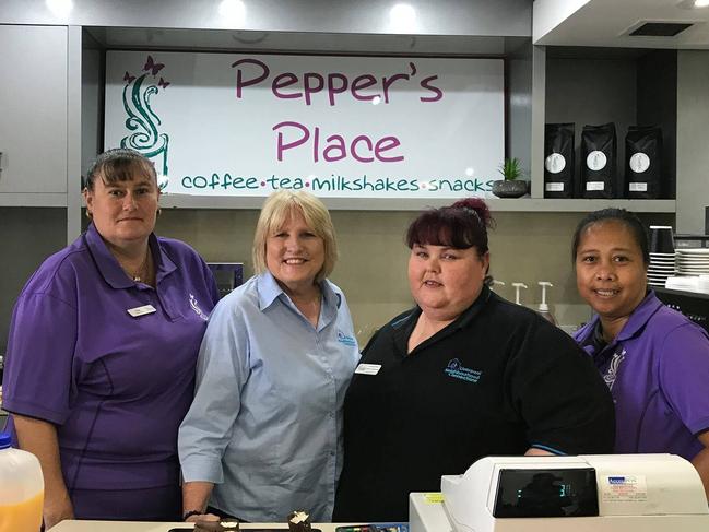 Pam Ellis, Pat Hall, Lisa Buchanan and Angie McConkey, who used to work at Pepper's Place in the old Liverpool Library.