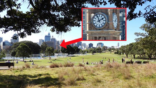 Central Station’s clock in a regular photo, and zoomed. Picture: Hollie Adams