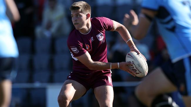 QLD's Josh Lynn during the under 18 ASSRL schoolboy rugby league championship grand final between QLD v NSW CHS from Moreton Daily Stadium, Redcliffe.  Picture: Zak Simmonds