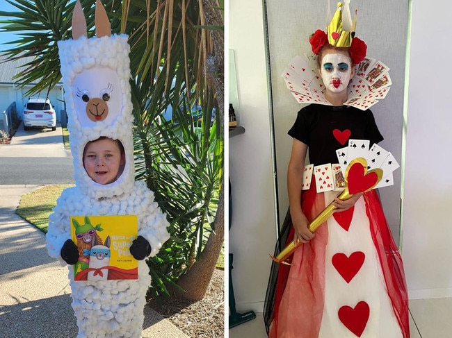 Noah was inspired by Macca the Alpacca and Olivia gave her best Alice in Wonderland Queen of Hearts look.