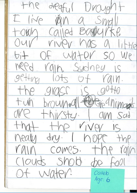 Letter from Caleb, 6 from Bourke